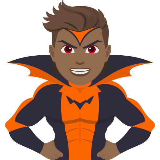 Суперлиходій: темний тон шкіри для JoyPixels 10.0