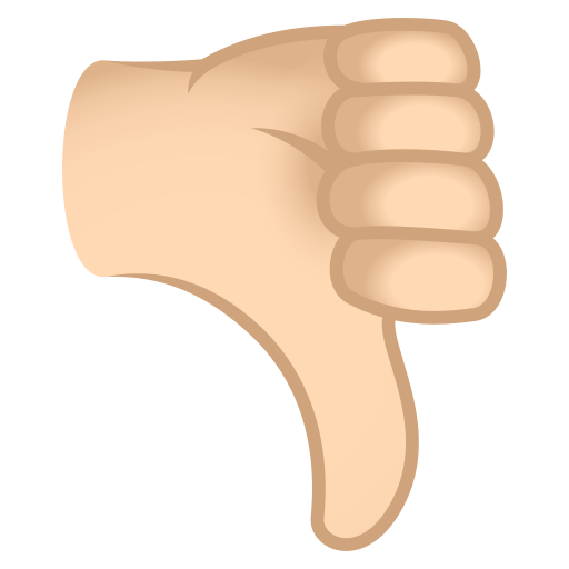 Polegar Para Baixo: Pele Clara para JoyPixels 10.0