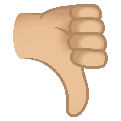 Polegar Para Baixo: Pele Morena Clara para JoyPixels 10.0