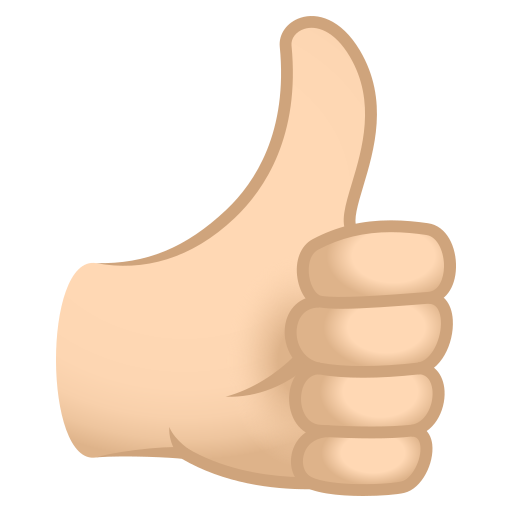 Polegar Para Cima: Pele Clara para JoyPixels 10.0
