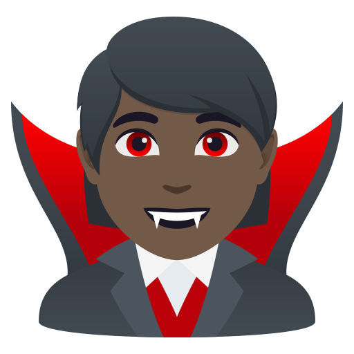 Вампір: дуже темний тон шкіри для JoyPixels 10.0