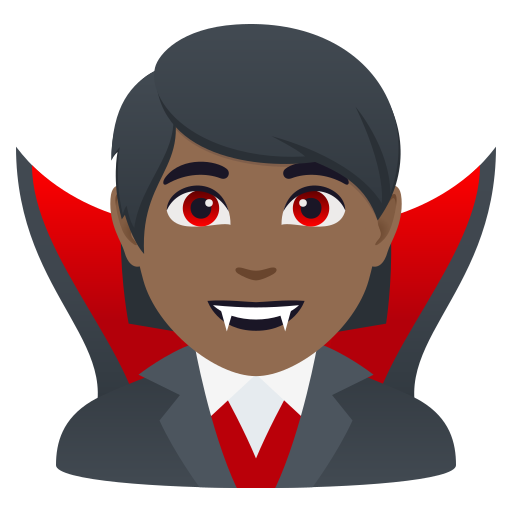 Vampiro: Pele Morena Escura para JoyPixels 10.0