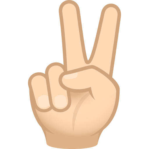 Mão Em V De Vitória: Pele Clara para JoyPixels 10.0