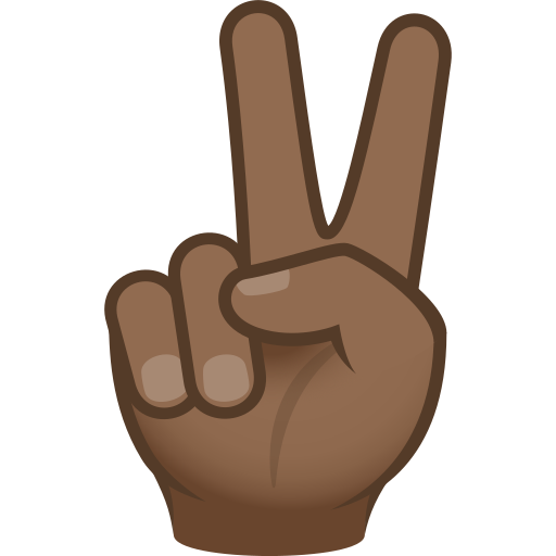 Mão Em V De Vitória: Pele Morena Escura para JoyPixels 10.0