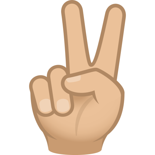 Mão Em V De Vitória: Pele Morena Clara para JoyPixels 10.0