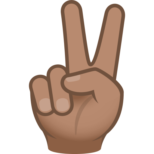 Mão Em V De Vitória: Pele Morena para JoyPixels 10.0
