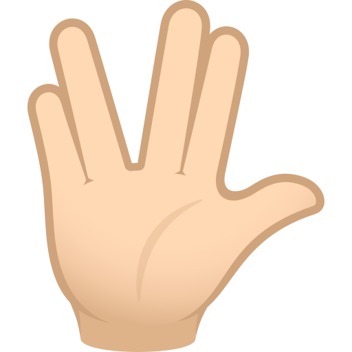 Saudação Vulcana: Pele Clara para JoyPixels 10.0