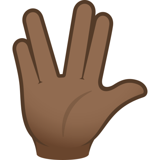 Saudação Vulcana: Pele Morena Escura para JoyPixels 10.0