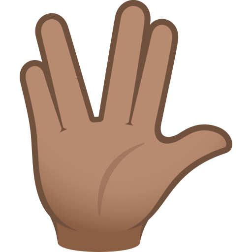 Saudação Vulcana: Pele Morena para JoyPixels 10.0