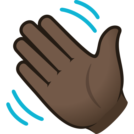 Mão Acenando: Pele Escura para JoyPixels 10.0