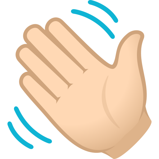 Waving Hand: Light Skin Tone for JoyPixels 10.0