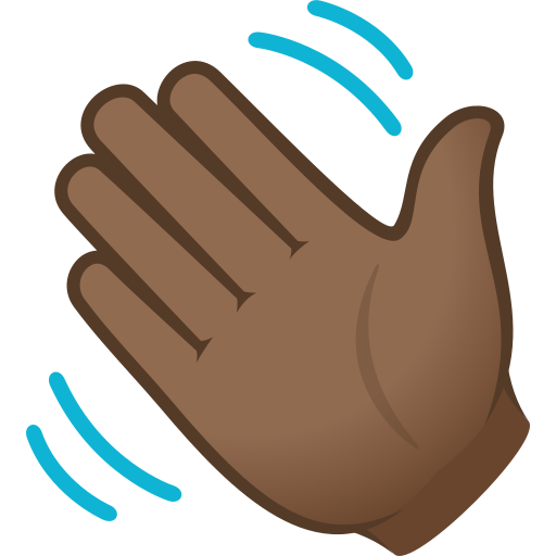 Mão Acenando: Pele Morena Escura para JoyPixels 10.0
