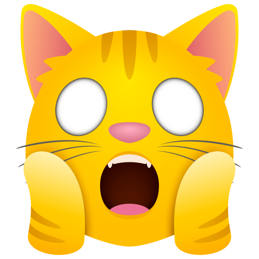 Muka kucing keletihan untuk JoyPixels 10.0