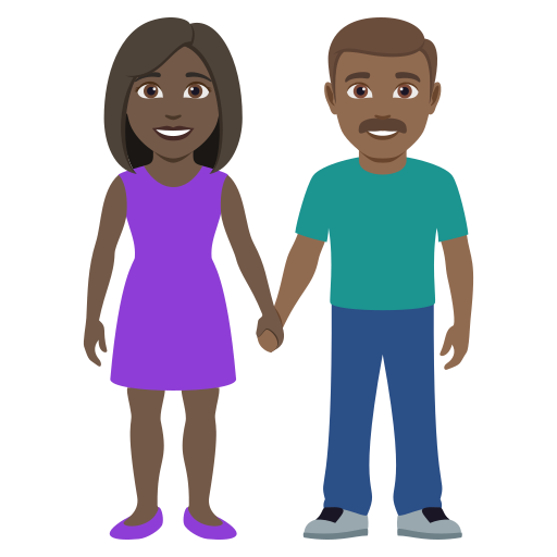 Чоловік і жінка: дуже темний тон шкіри темний тон шкіри для JoyPixels 10.0