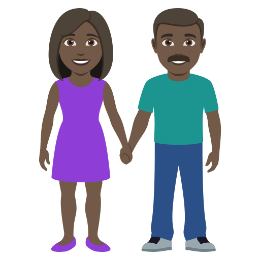 Mulher And Homem Holding Hands: Pele Escura para JoyPixels 10.0