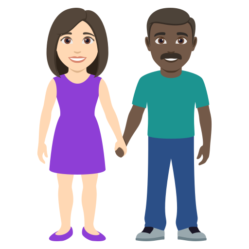 Mulher And Homem Holding Hands: Pele Clara, Pele Escura para JoyPixels 10.0