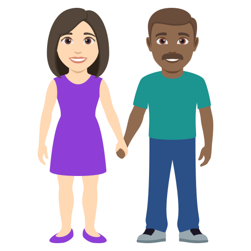 Mulher And Homem Holding Hands: Pele Clara, Pele Morena Escura para JoyPixels 10.0