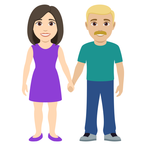 Mulher And Homem Holding Hands: Pele Clara, Pele Morena Clara para JoyPixels 10.0