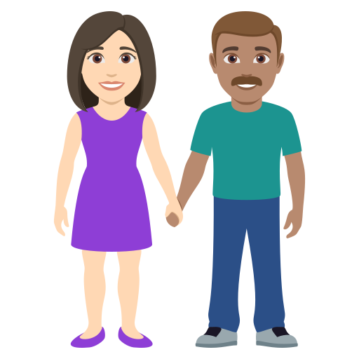 Mulher And Homem Holding Hands: Pele Clara, Pele Morena para JoyPixels 10.0