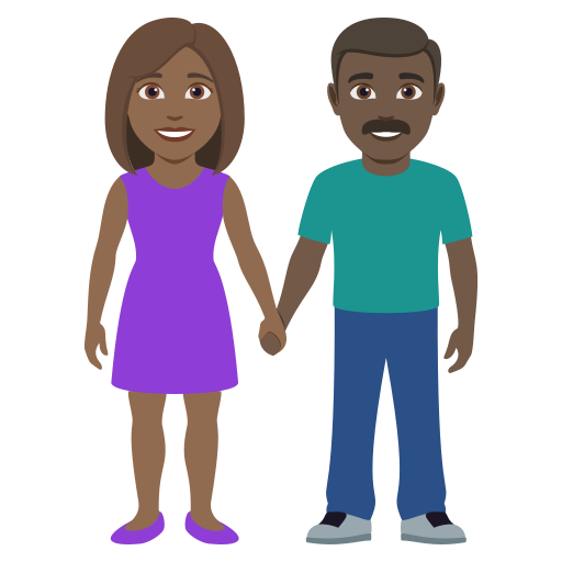 Mulher And Homem Holding Hands: Pele Morena Escura, Pele Escura para JoyPixels 10.0