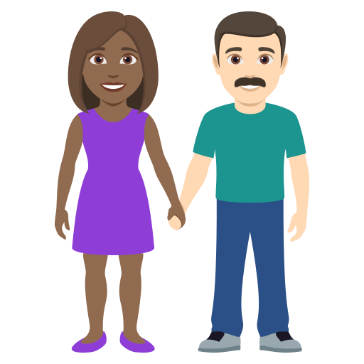 Mulher And Homem Holding Hands: Pele Morena Escura, Pele Clara para JoyPixels 10.0