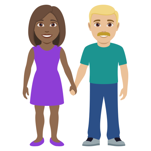 Mulher And Homem Holding Hands: Pele Morena Escura, Pele Morena Clara para JoyPixels 10.0