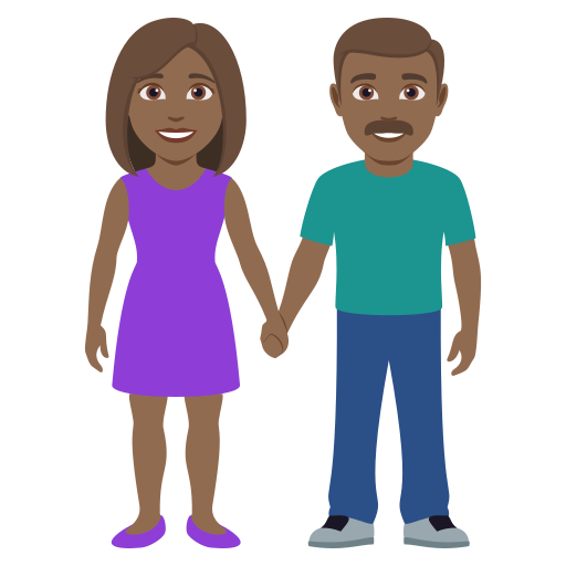 Mulher And Homem Holding Hands: Pele Morena Escura para JoyPixels 10.0