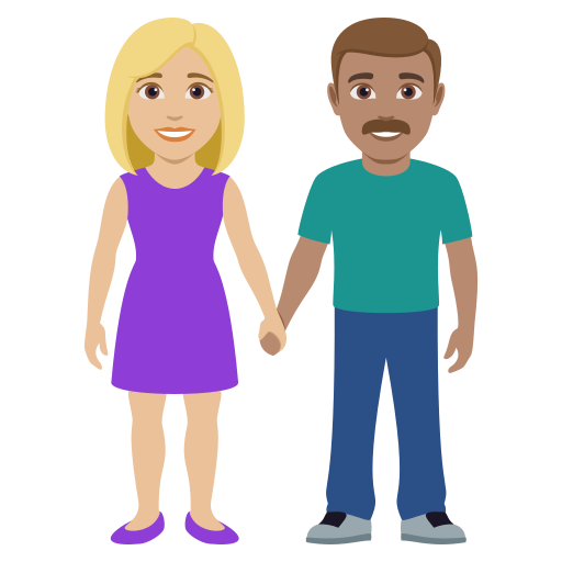 Чоловік і жінка: світлий тон шкіри середній тон шкіри для JoyPixels 10.0