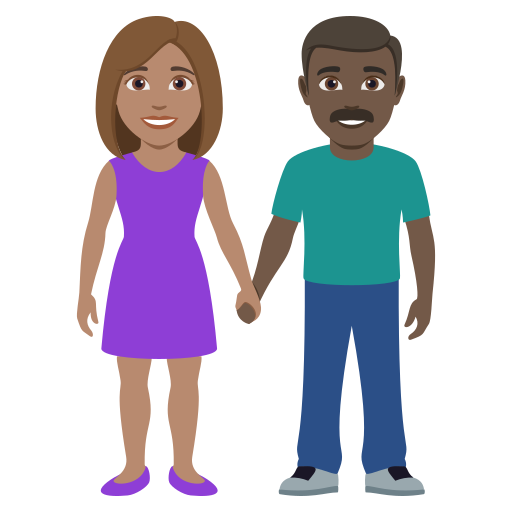 Mulher And Homem Holding Hands: Pele Morena, Pele Escura para JoyPixels 10.0