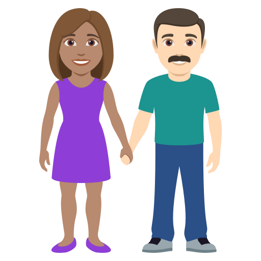 Mãos de Mulher e Homem: Tom de Pele Médio, Tom de Pele Leve para JoyPixels 10.0