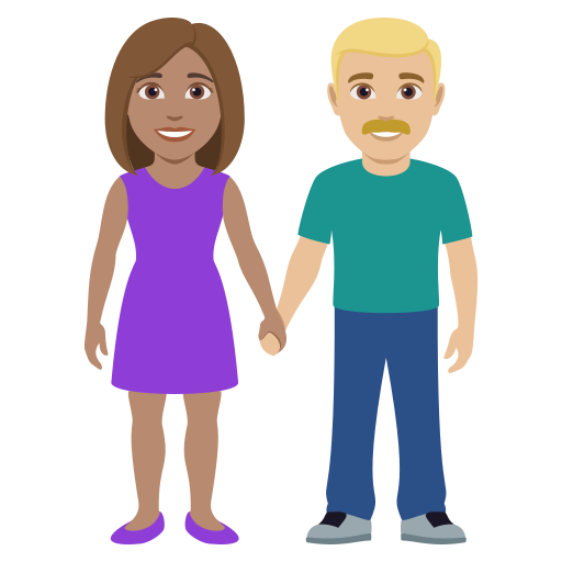 Mulher And Homem Holding Hands: Pele Morena, Pele Morena Clara para JoyPixels 10.0