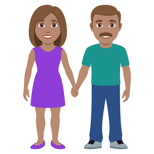 Mãos de Mulher e Homem: Tom de Pele Médio para JoyPixels 10.0