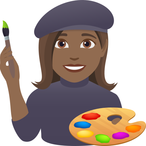 Artista Plástica: Pele Morena Escura para JoyPixels 10.0