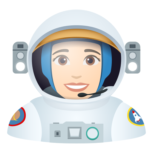 Astronauta Mulher: Pele Clara para JoyPixels 10.0