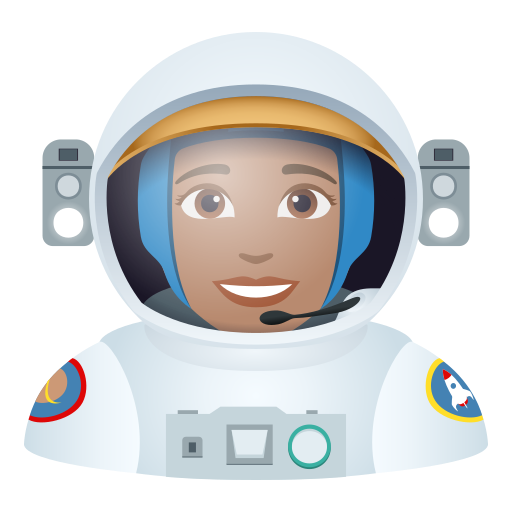 Astronauta Mulher: Pele Morena para JoyPixels 10.0