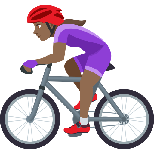 Mulher Ciclista: Pele Morena Escura para JoyPixels 10.0