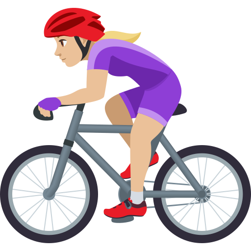 Mulher Ciclista: Pele Morena Clara para JoyPixels 10.0