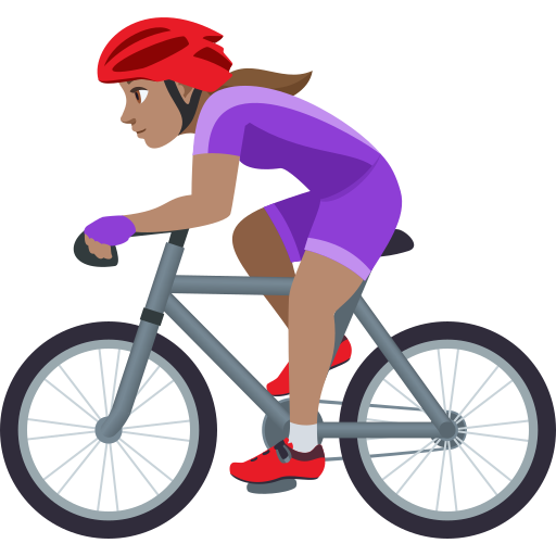 Mulher Ciclista: Pele Morena para JoyPixels 10.0