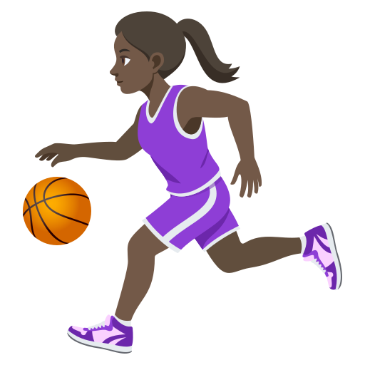 Mulher Jogando Basquete: Pele Escura para JoyPixels 10.0