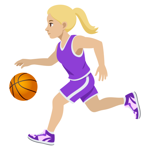 Mulher Jogando Basquete: Pele Morena Clara para JoyPixels 10.0