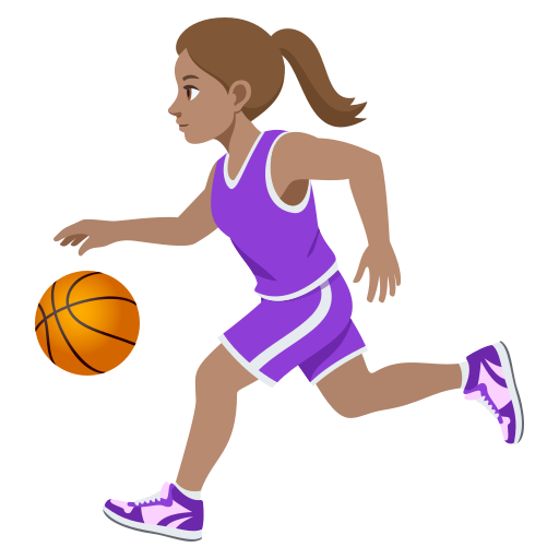 Mulher Jogando Basquete: Pele Morena para JoyPixels 10.0