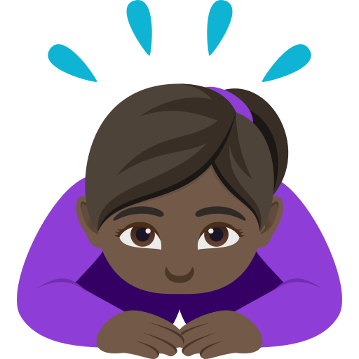 Perempuan menunduk: ton kulit gelap untuk JoyPixels 10.0