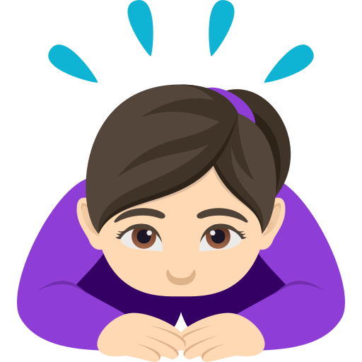 Perempuan menunduk: ton kulit cerah untuk JoyPixels 10.0