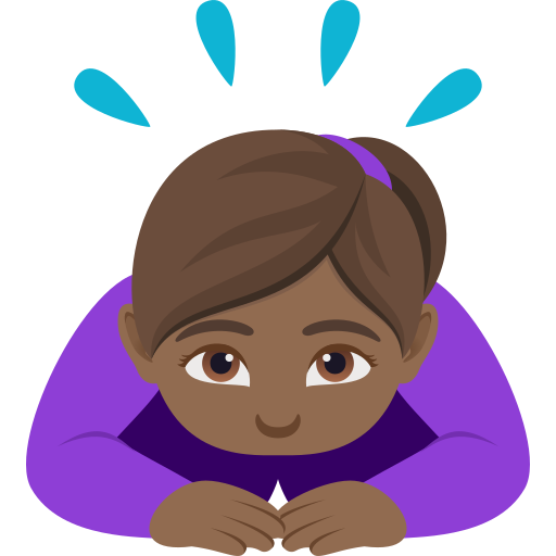 Perempuan menunduk: ton kulit sederhana gelap untuk JoyPixels 10.0