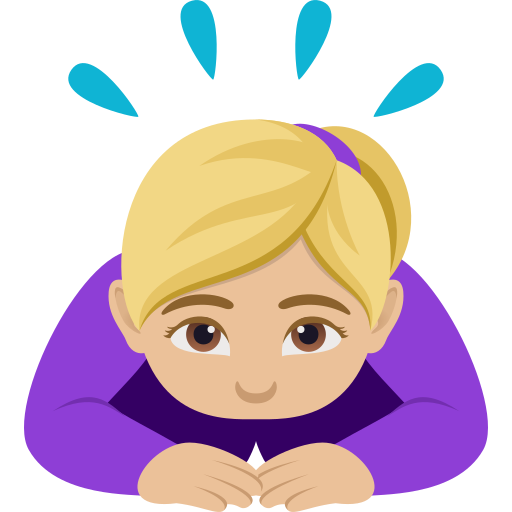 Perempuan menunduk: ton kulit sederhana cerah untuk JoyPixels 10.0