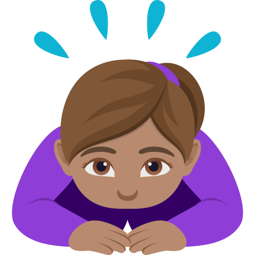 Perempuan menunduk: ton kulit sederhana untuk JoyPixels 10.0