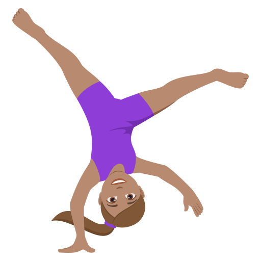 Жінка-акробат: середній тон шкіри для JoyPixels 10.0