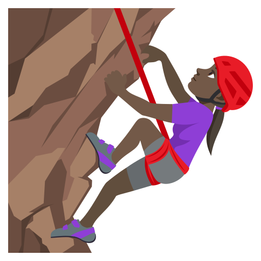 Mulher Escalando: Pele Escura para JoyPixels 10.0