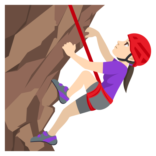 Mulher Escalando: Pele Clara para JoyPixels 10.0