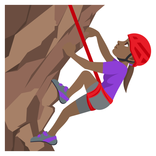 Mulher Escalando: Pele Morena Escura para JoyPixels 10.0